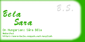 bela sara business card